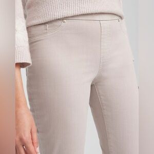 Khaki-colored Denim Jeggings - ankle crop